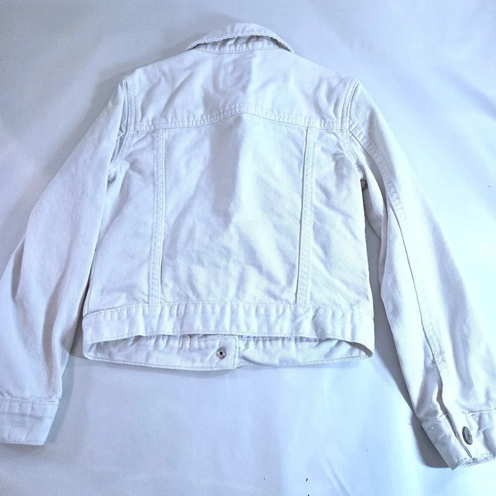 Gap White Toddler Denim Jacket Size M